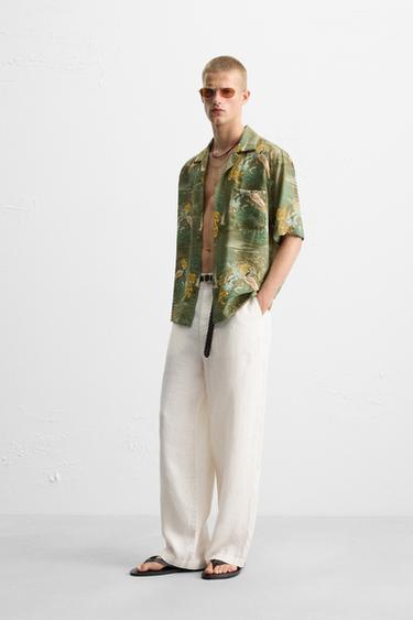 CHEMISE À IMPRIMÉ ANIMAUX - Kaki clair de Zara - Image 3