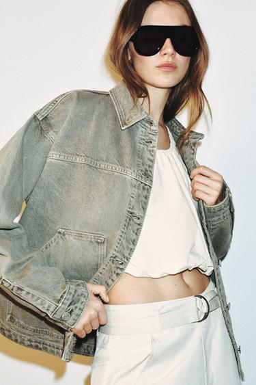 Zara Z1975 DENIM JACKET - Khaki