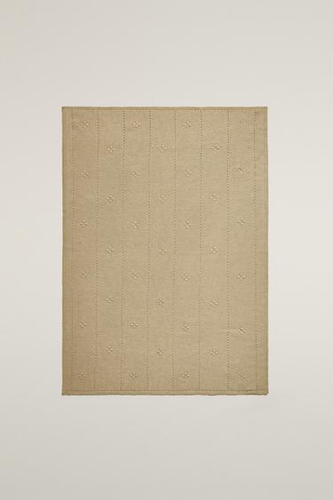 OPENWORK COTTON BABY BLANKET - Green by Zara - Image 0
