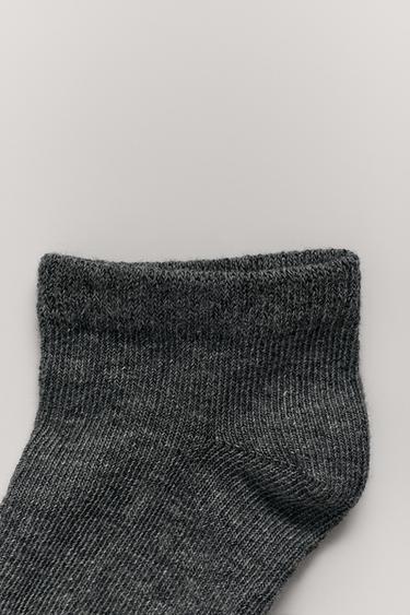 FOUR-PACK OF PLAIN ANKLE SOCKS - Grey by Zara