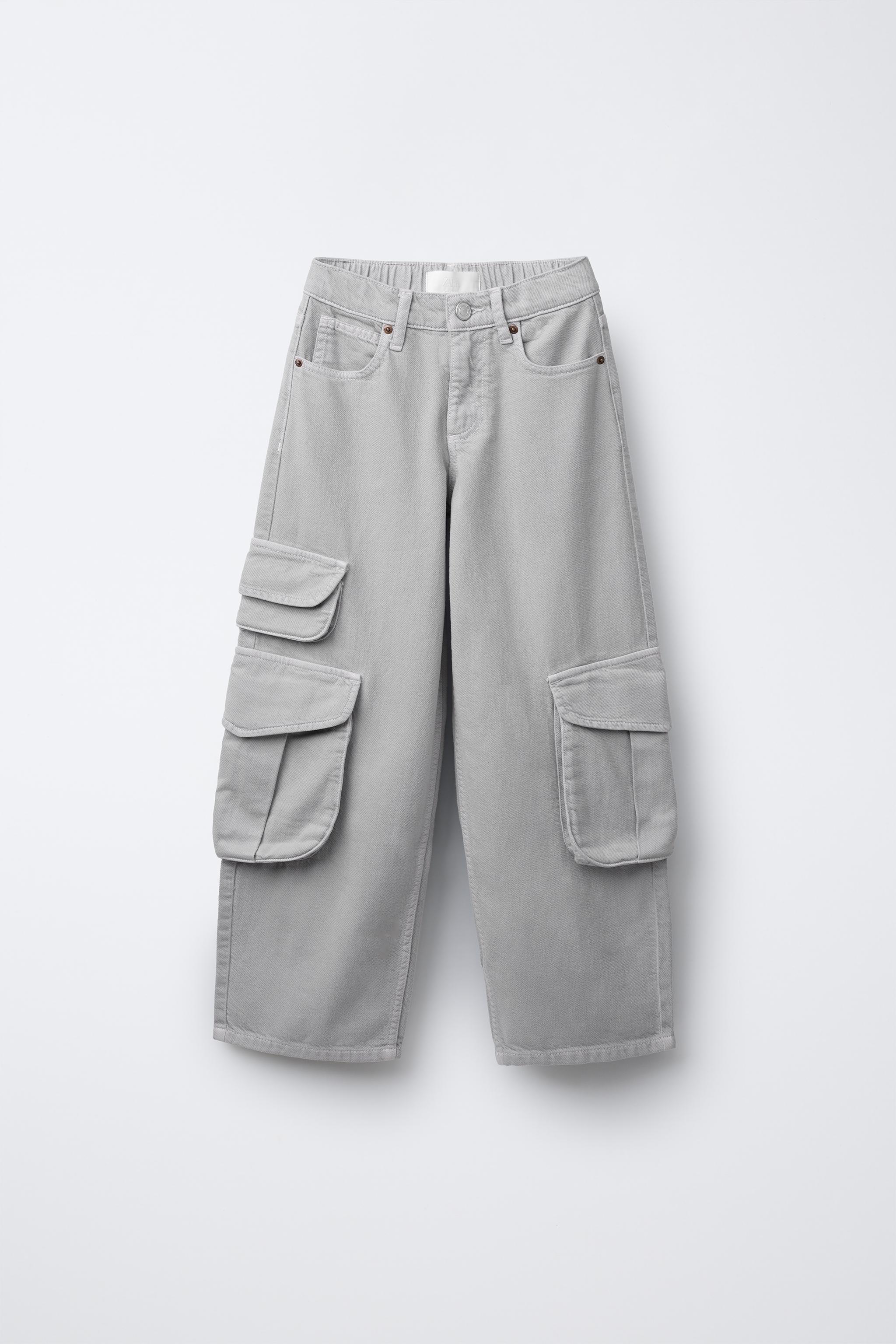 JEANS CARGO BOLSILLOS Gris ZARA Chile - Main Image