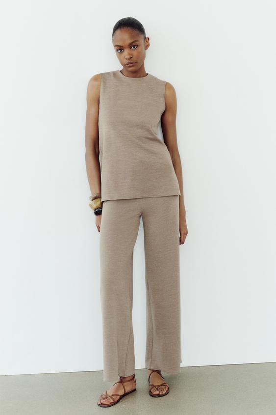 SOFT PIQUÉ TOP AND PANTS MATCHING SET ZARA Canada