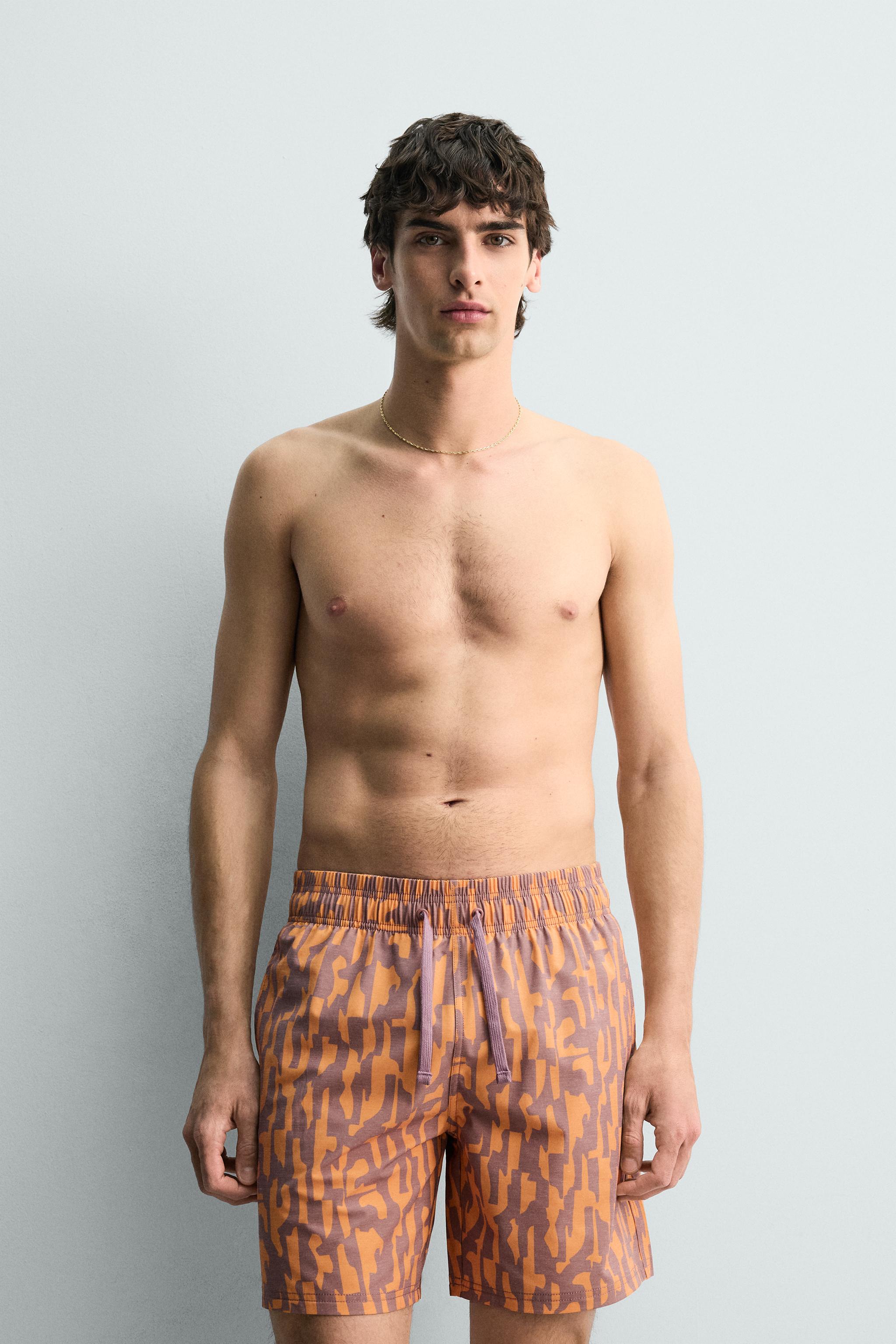 MAILLOT DE BAIN LONG À IMPRIMÉ ABSTRAIT