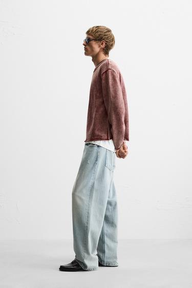 FADED TEXTURED SWEATER - Red by Zara - Image 3
