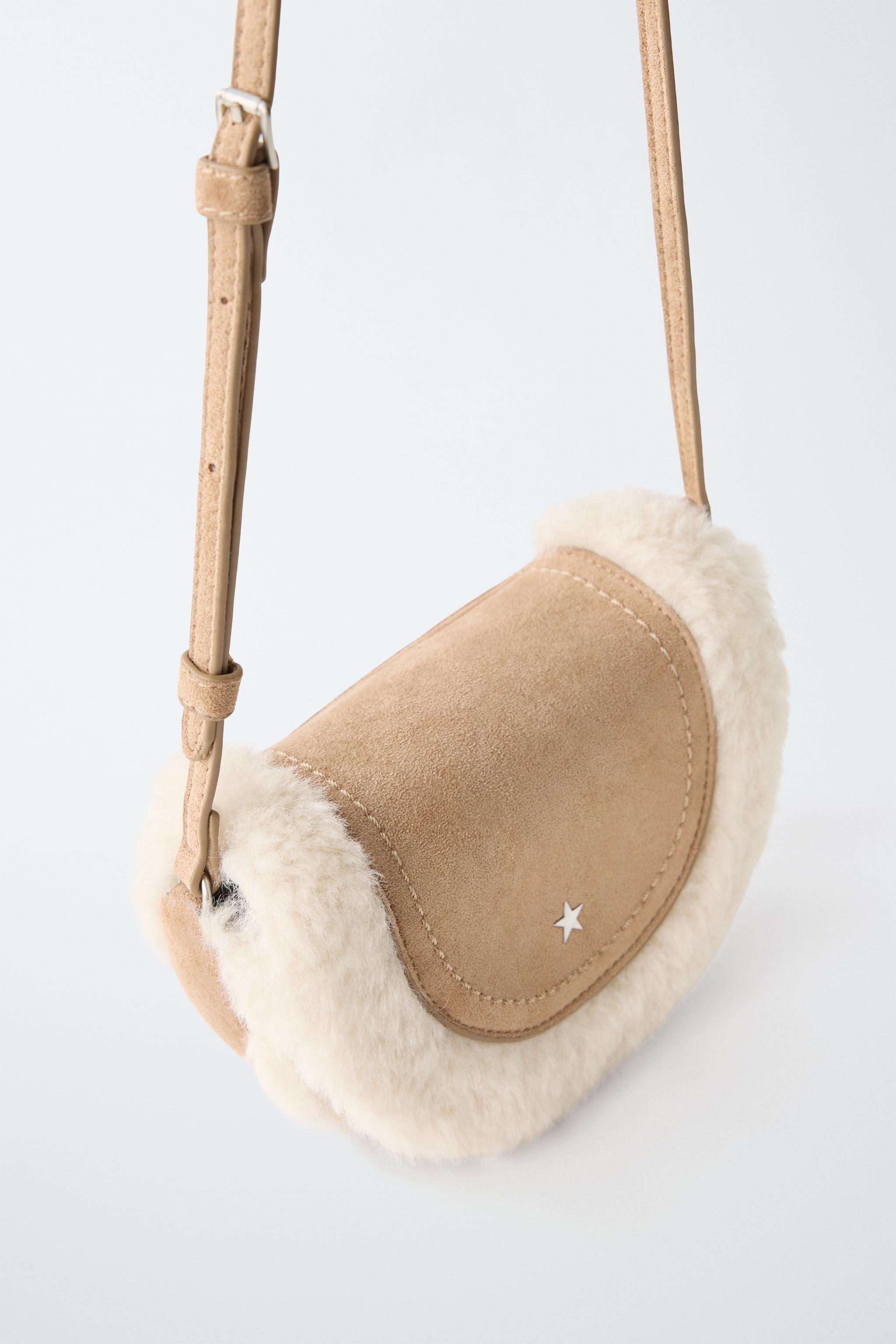 FAUX FUR FLAP CROSSBODY BAG