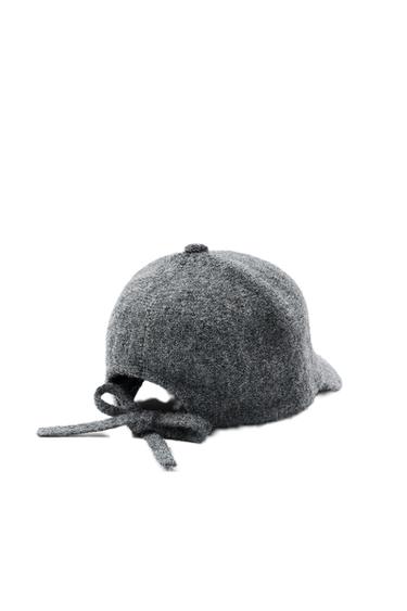 LACE-UP KNITTED CAP - Grey by Zara