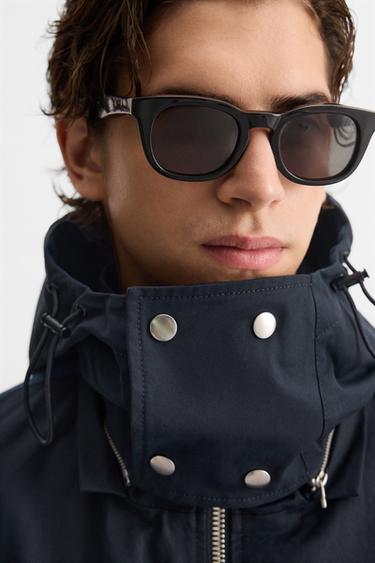 PARKA COLOR BLOCK CAPUCHE - Bleu marine de Zara - Image 6