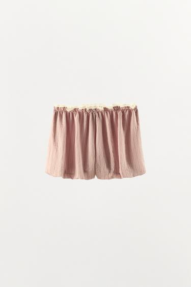 STRIPED LACE BALLOON SHORTS - Pink by Zara - Image 5