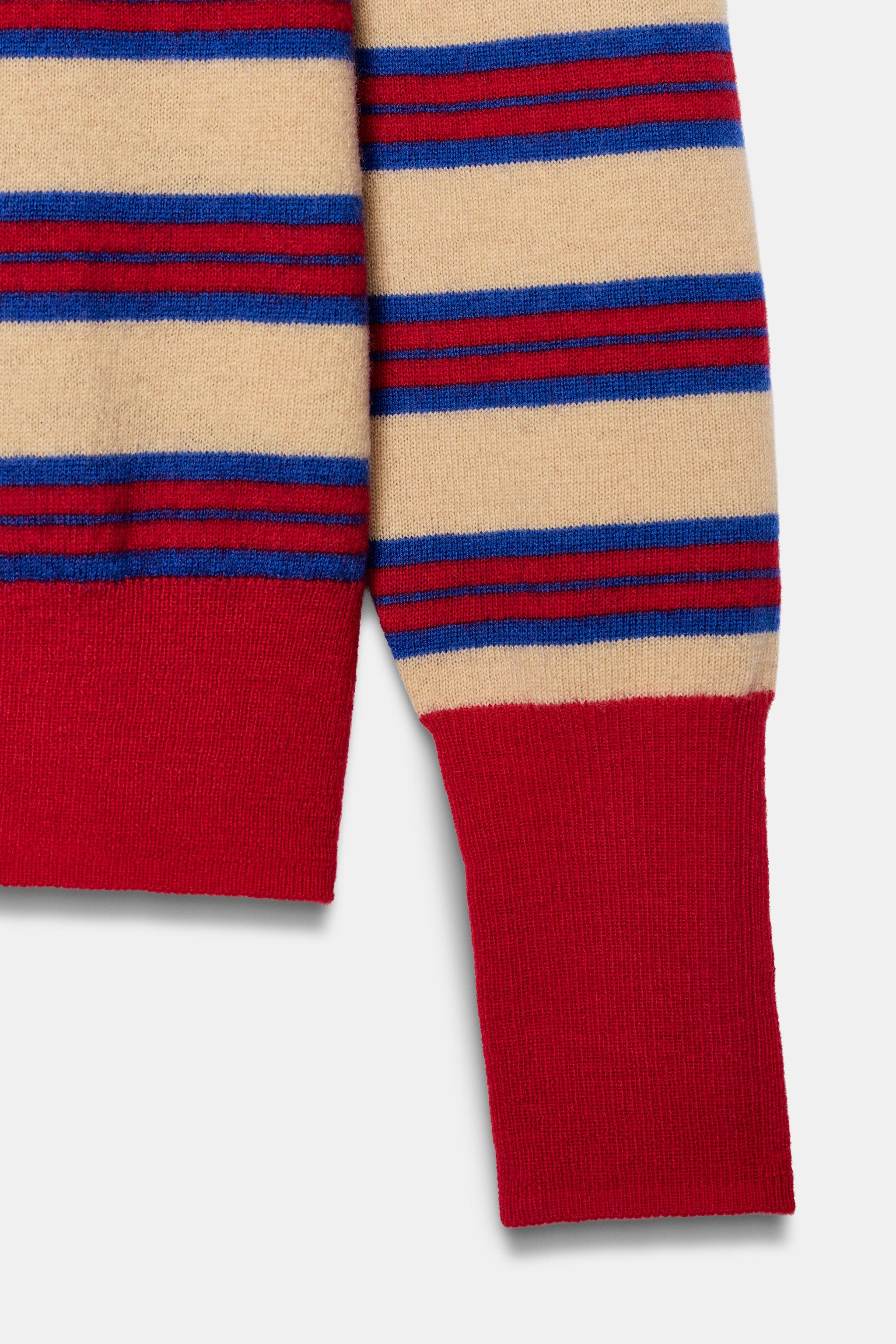 Женские свитеры Zara 100% EXTRA SOFT WOOL STRIPED JUMPER — фото 7