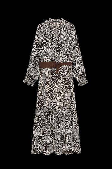 ANIMAL PRINT BELTED DRESS - Zebra by Zara - Image 0