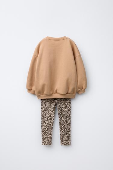 MINNIE MOUSE © DISNEY ANIMAL PRINT SWEATSHIRT AND LEGGING SET - Ochre by Zara - Image 1