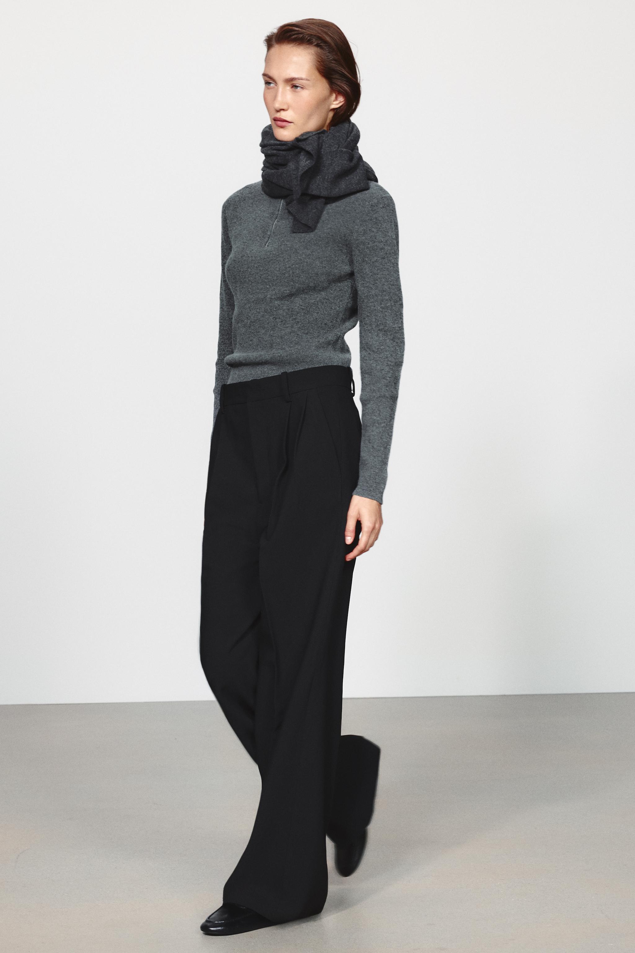 ZW COLLECTION STRIPED HIGH-RISE PLEATED PANTS