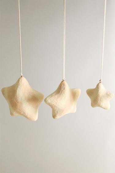 SET OF DECORATIVE STARS (SET OF 3) - Multicoloured by Zara - Image 1