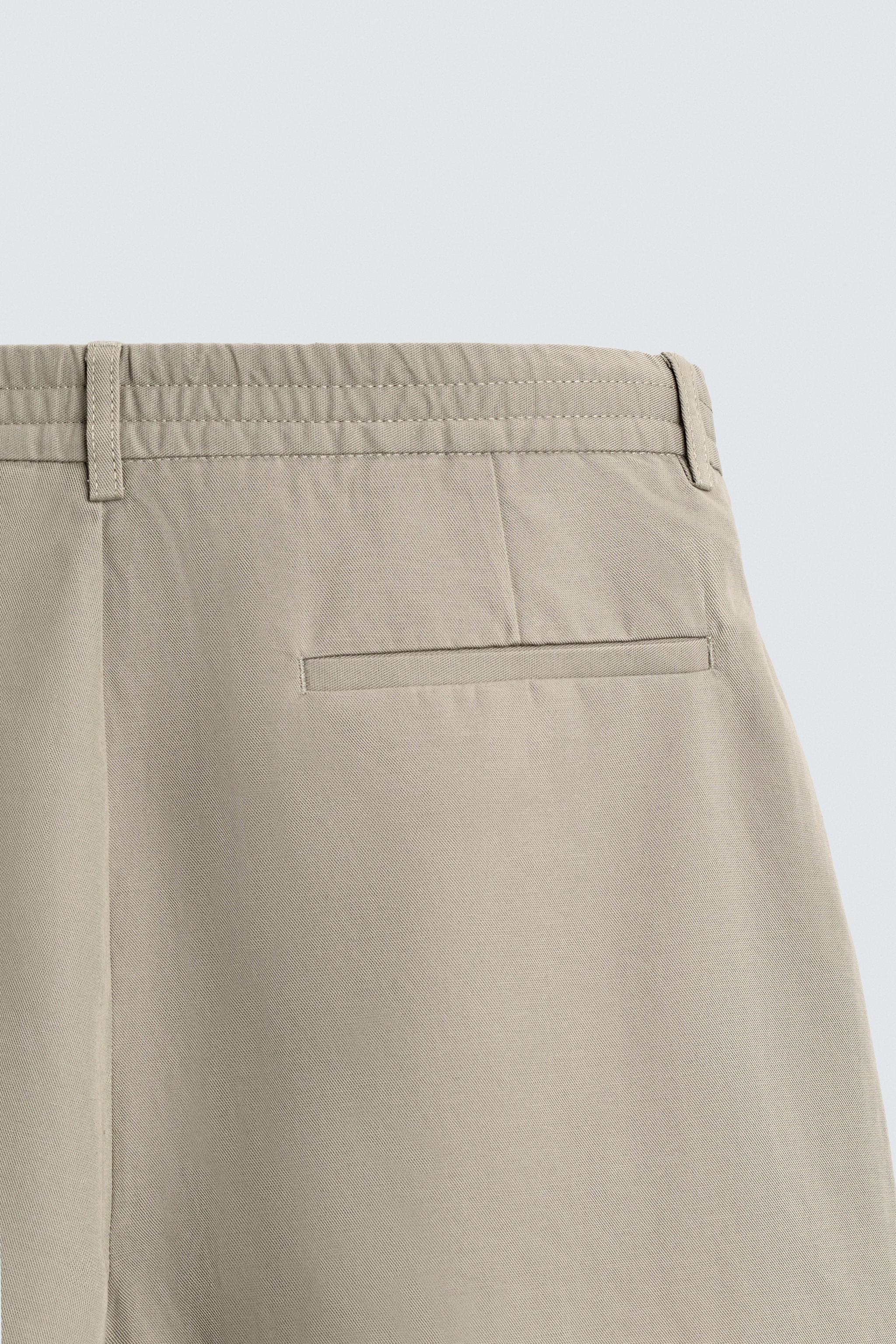 RELAXED FIT LINEN COTTON BLEND SHORTS