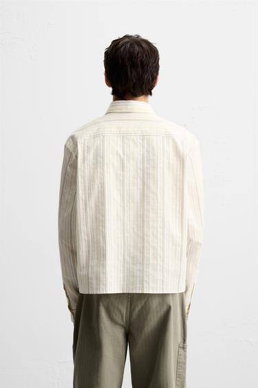 CHEMISE RAYURES CONTRASTÉES - Blanc cassé de Zara - Image 2