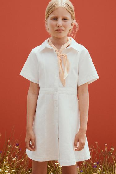 VESTIDO CAMISERO SARGA - Blanco de Zara