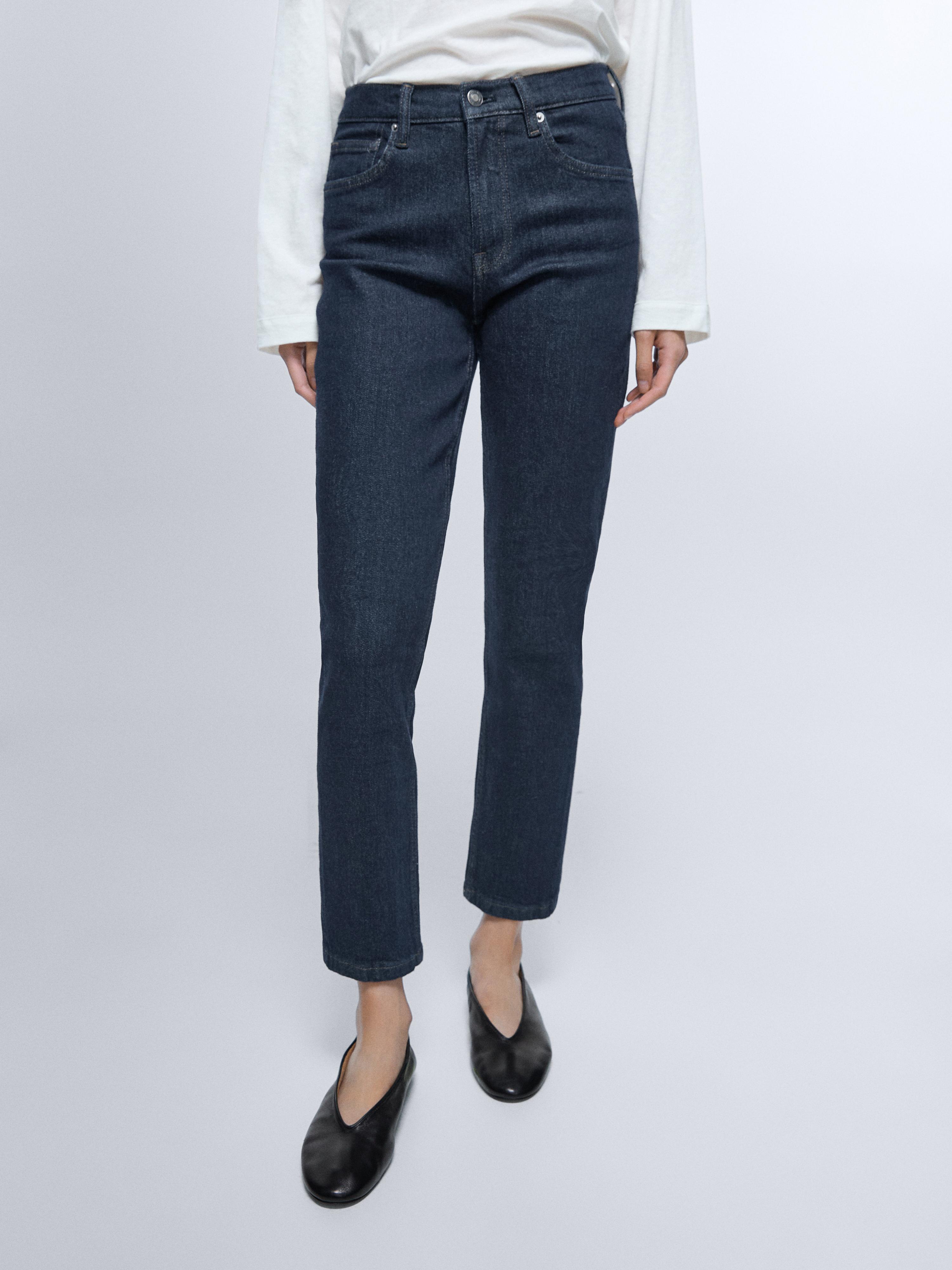 Mid-rise cropped slim fit jeans