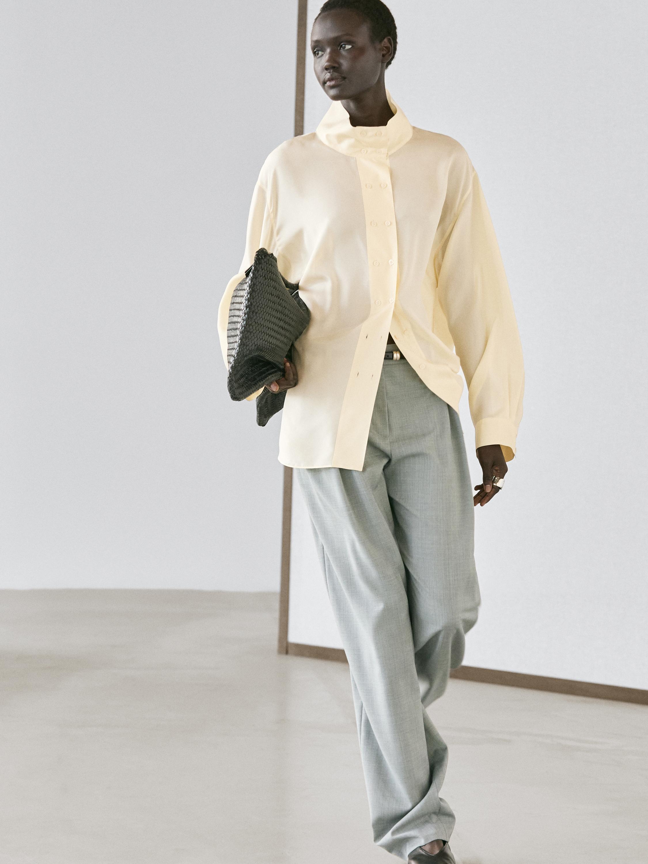 Silk shirt with button detail