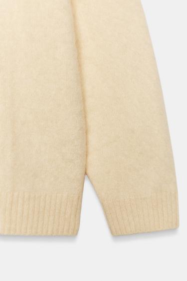 PULL LAINE ET CACHEMIRE EFFET BROSSÉ - Jaune clair de Zara - Image 3