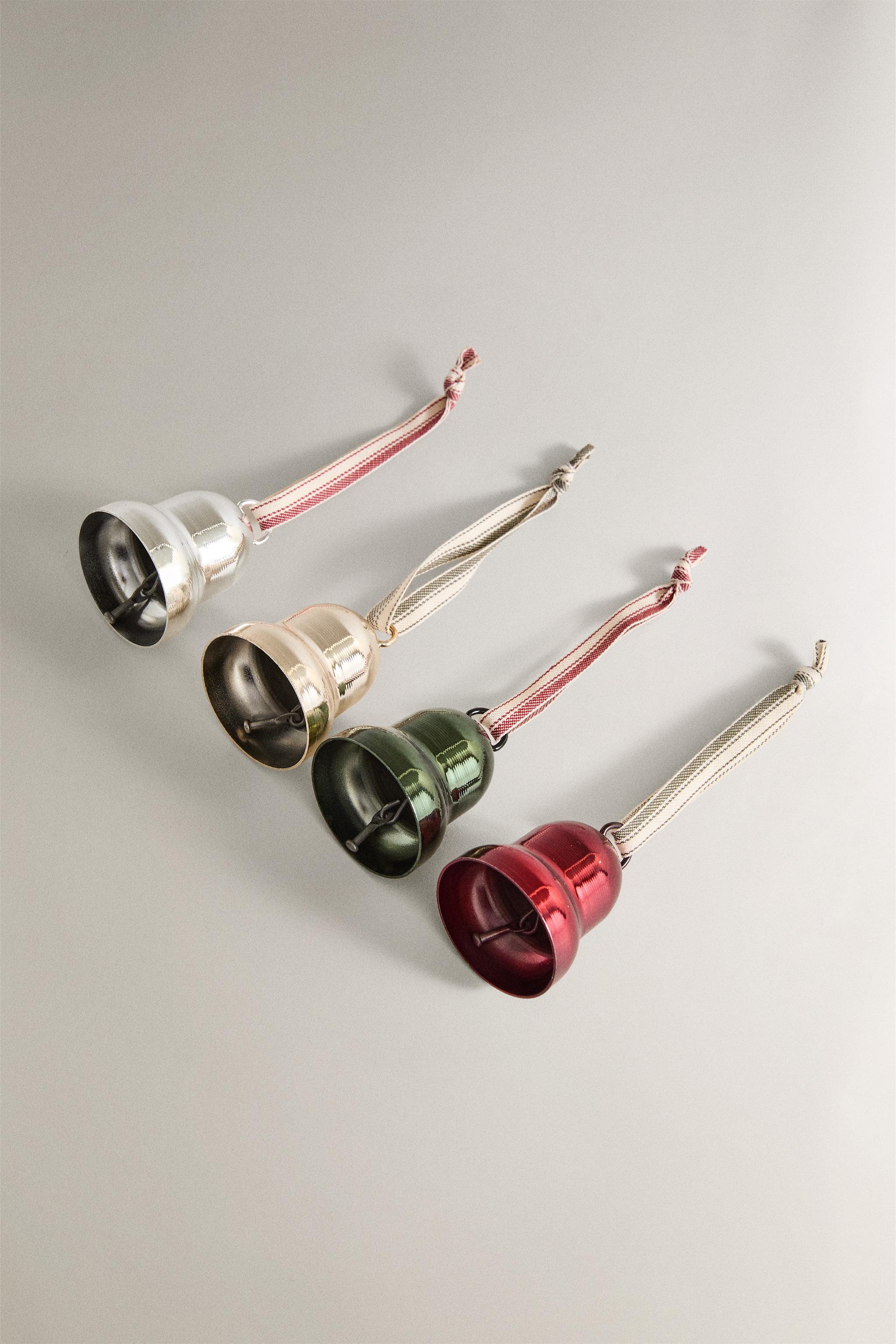 LOT D'ORNEMENTS SAPIN CLOCHES DE NOËL (LOT DE 4)