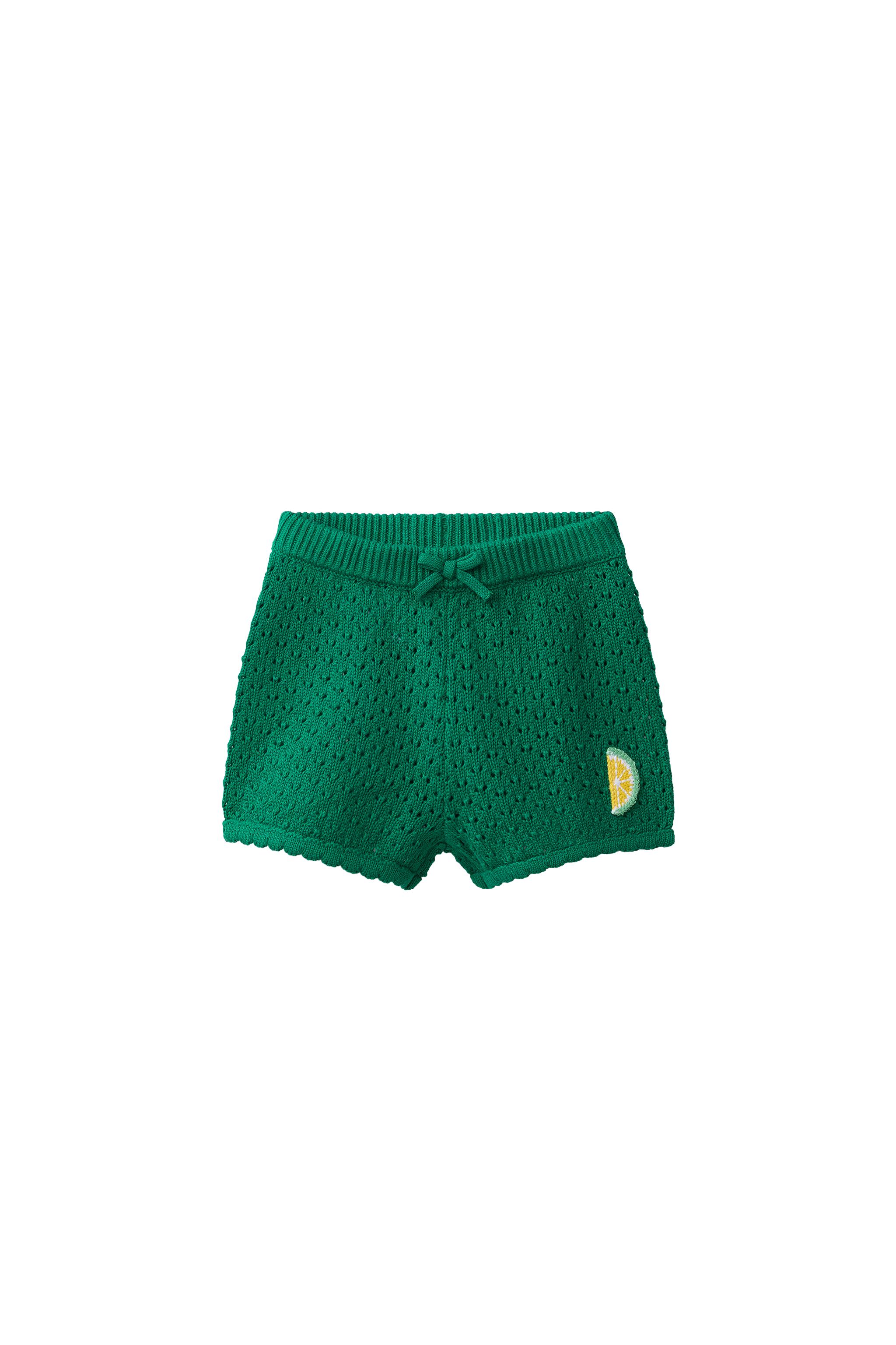 CASA LAWA X ZARA KIDS LEMON KNIT SHORTS - Green | ZARA United States