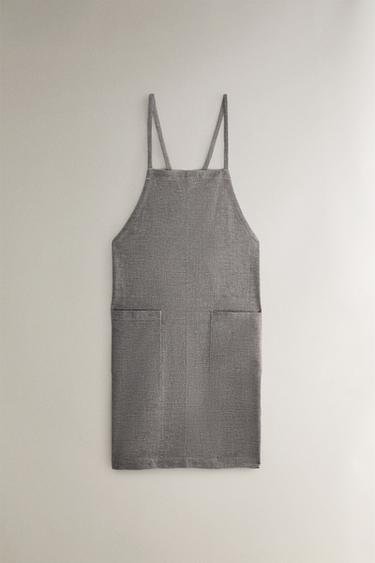 Zara LINEN KITCHEN APRON - Green - Image 0