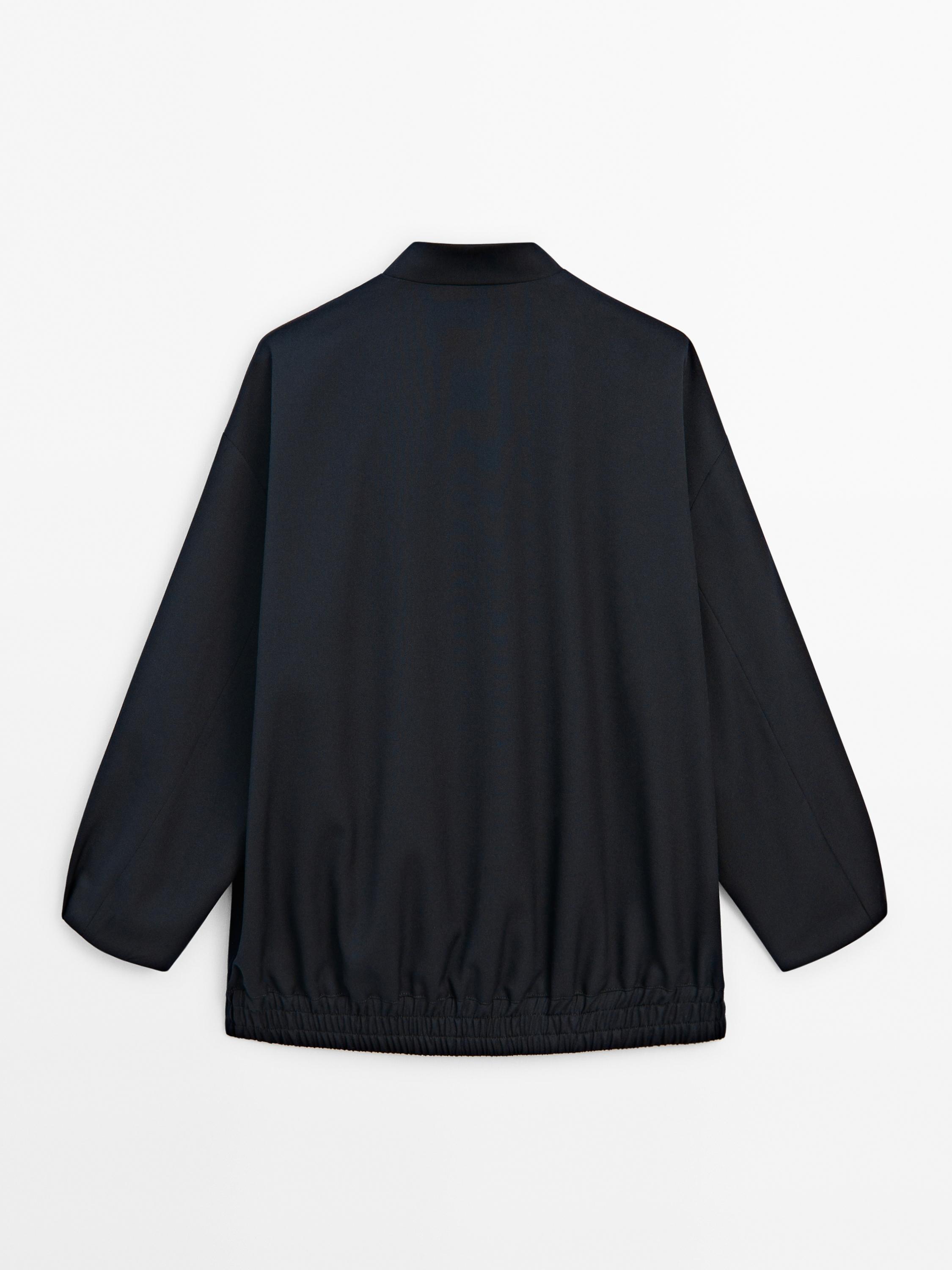 Long bomber jacket - Deep blue | ZARA United States