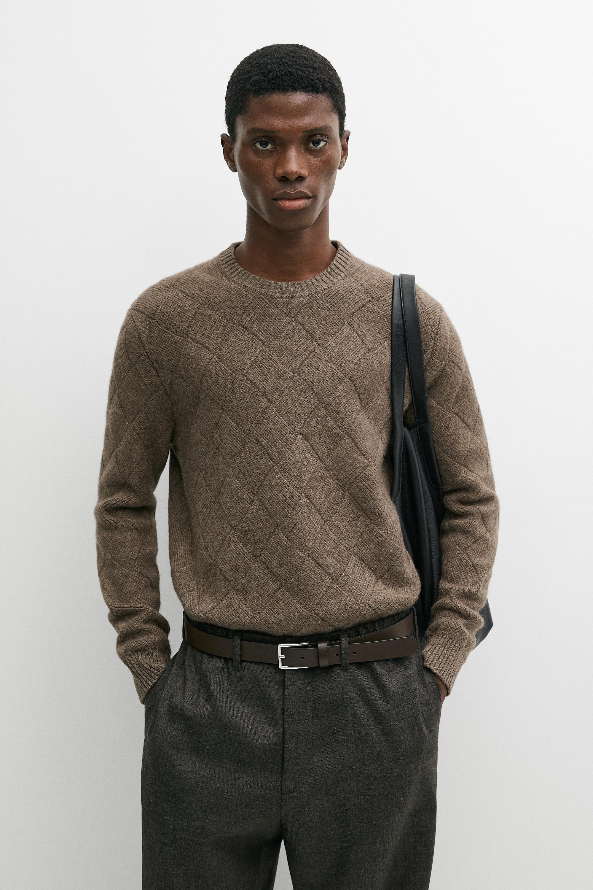 Pull col rond en maille mélangée