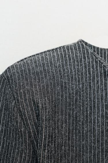 TOP WITH SHOULDER PADS AND PINSTRIPE - Stripes by Zara