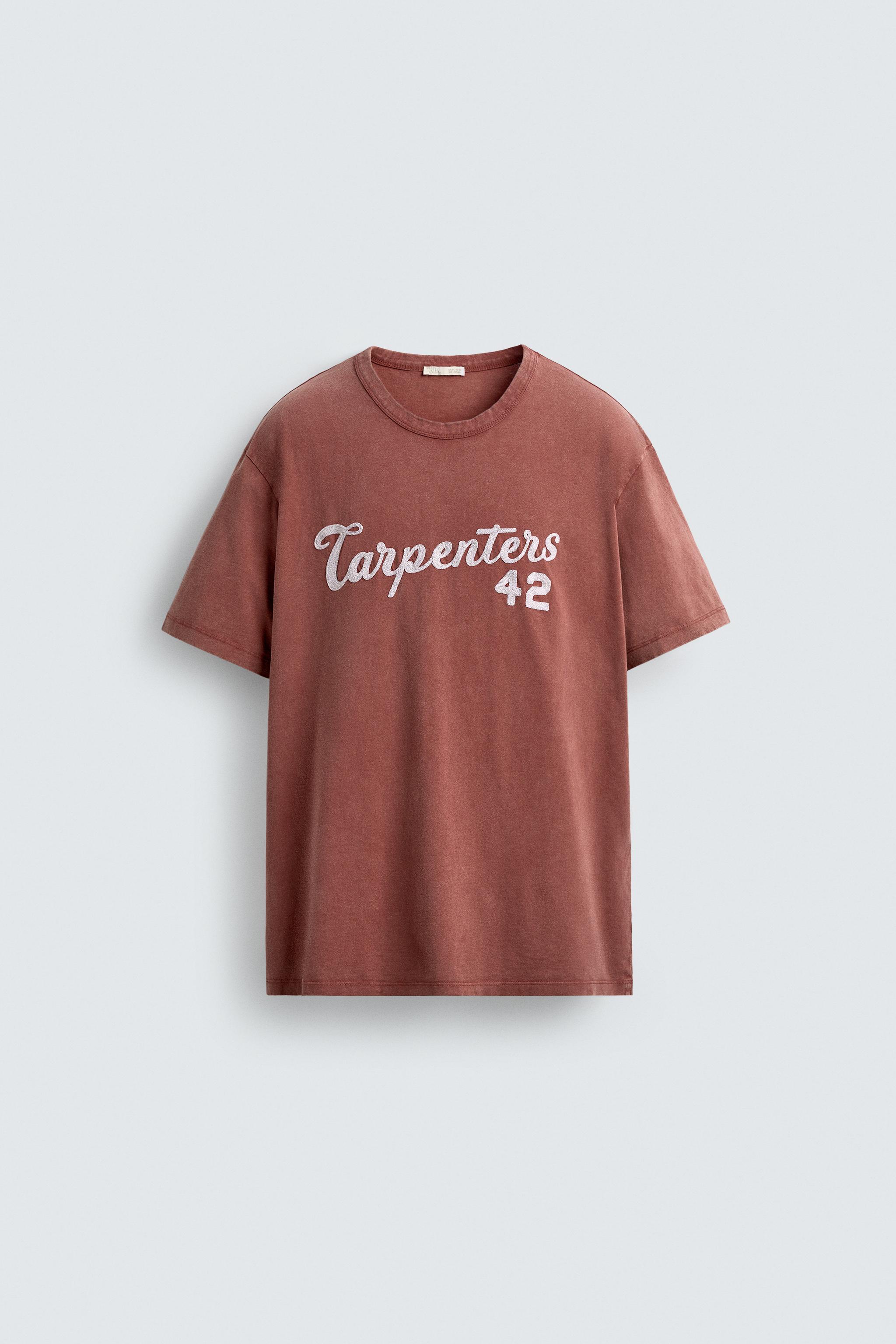 ★ドイツ発*ZARA*新作*ウォッシュ加工プリントTシャツ/RUSSET★ ウォッシュ加工プリントTシャツ - ダークアンソラジット | ZARA