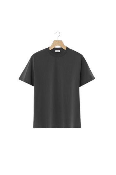 CAMISETA MEDIUM WEIGHT REGULAR FIT ORIGINS - Carbón de Zara