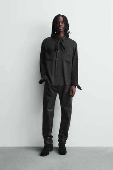 FLOWING BANDANA SHIRT - Black by Zara - Image 0