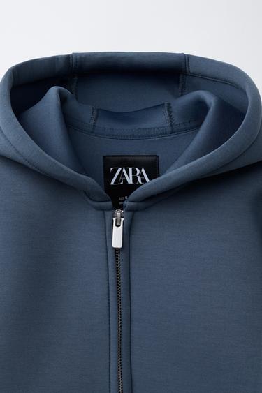 VESTE EFFET NÉOPRÈNE ÉTIQUETTE - Bleu de Zara - Image 2