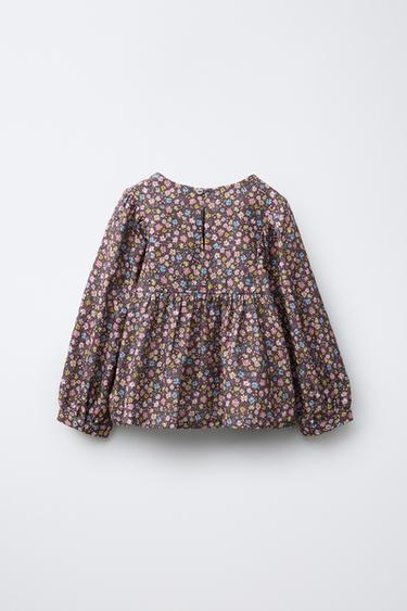 BLOUSE IMPRIMÉ FLEURI - Marron de Zara - Image 1