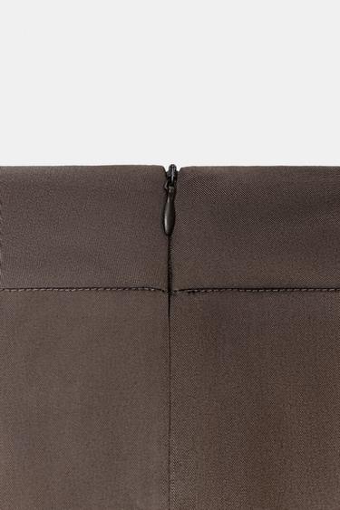 CAPE MIDI SKIRT WITH BELT - Brown by Zara