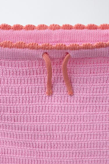 ENSEMBLE TOP ET PAREO EN MAILLE CROCHET FRUITS ET RAYURES - Rose de Zara - Image 3