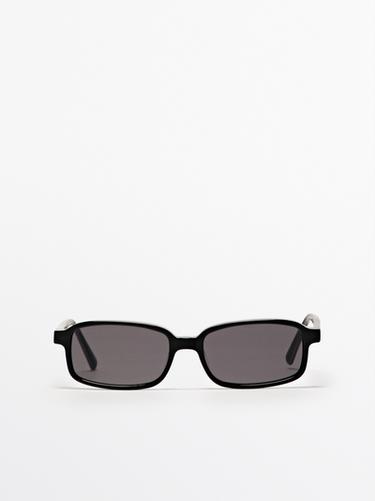 Zara Small rectangular sunglasses - Black