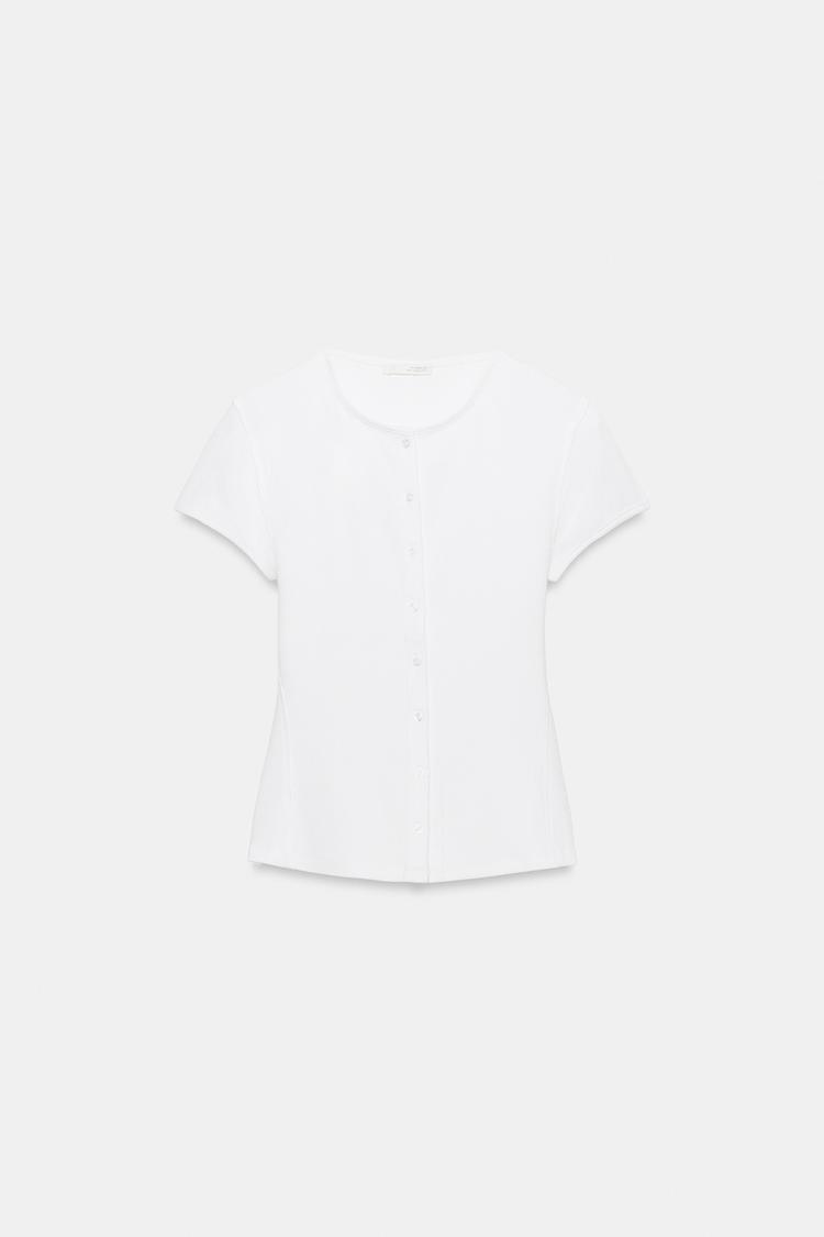 Playera con botones acanalada 4