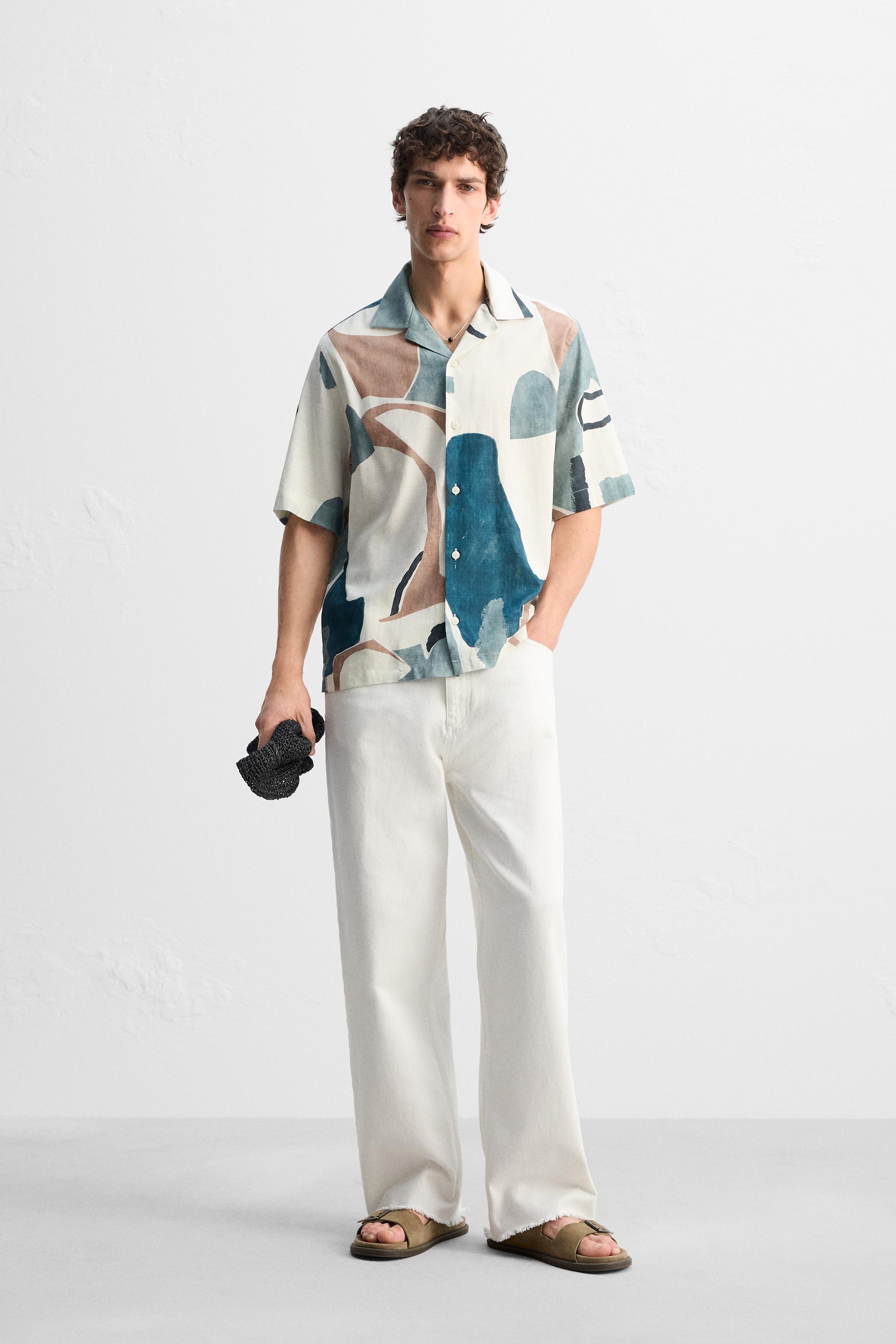 ABSTRACT PRINT SHIRT - Pink | ZARA Turkey