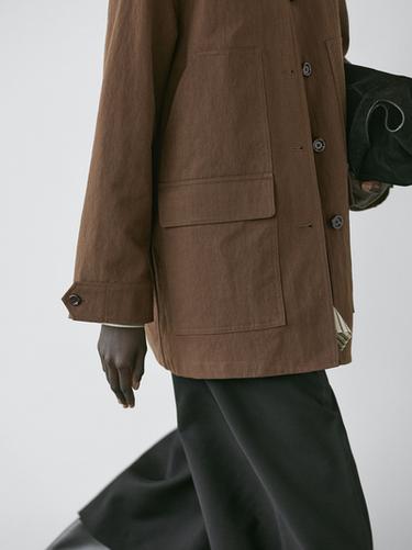 Zara Cotton blend jacket with pockets - Mink marl