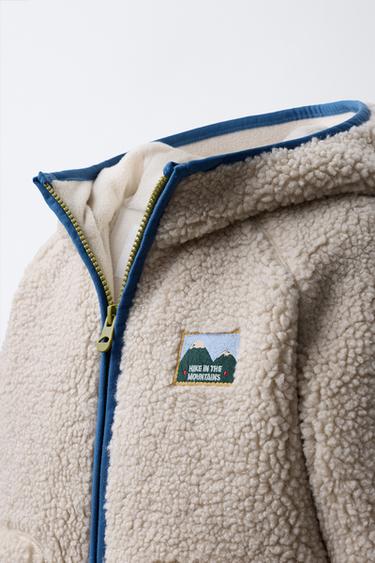 FAUX SHEARLING JACKET WITH CONTRAST TRIMS - Ecru by Zara