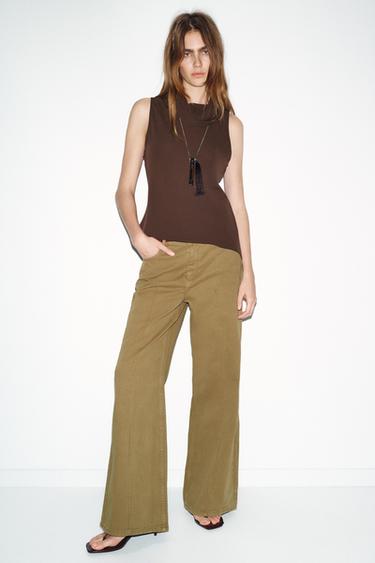 ASYMMETRIC HEM TOP - Brown by Zara