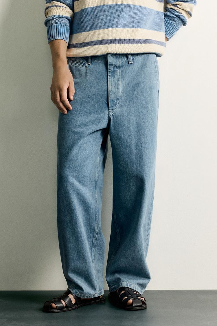 Pantalon chino denim straight fit