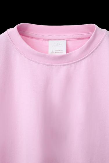 EINFARBIGES BASIC-T-SHIRT - Rosa von Zara
