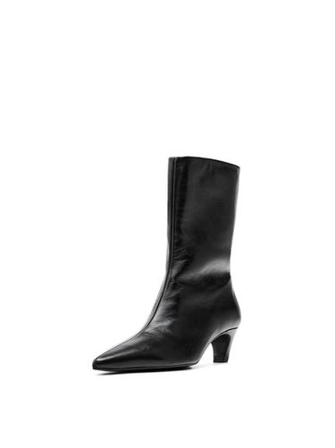 Bottines cuir talon - Noir de Zara
