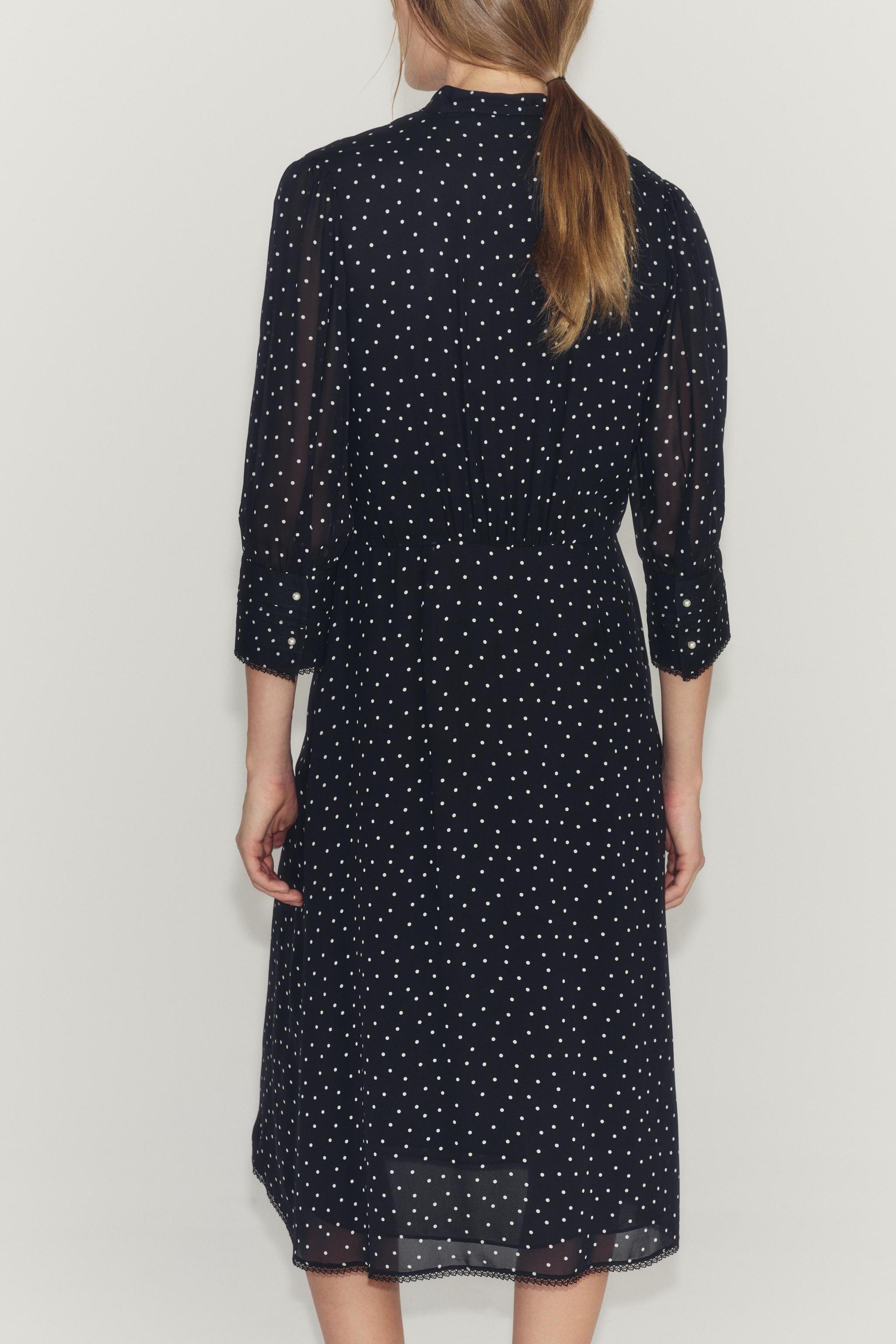 Женские платья Zara ZW COLLECTION PRINTED RULLLED POLKA DOT DRESS — фото 2