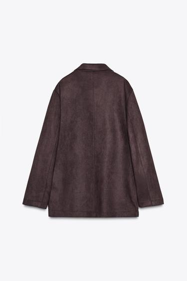 VESTE EFFET DAIM - Marron de Zara - Image 6