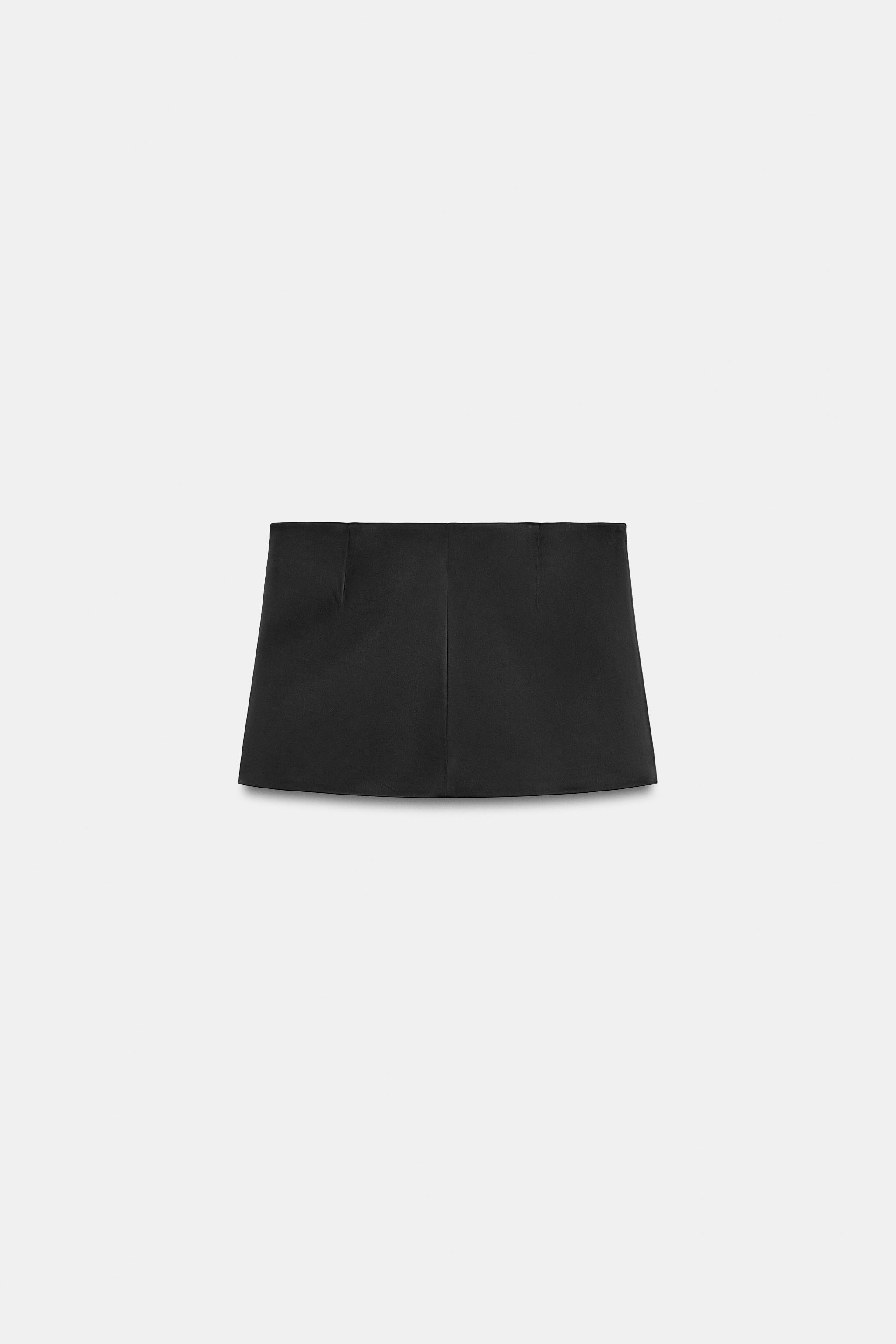 Zara Saten Yüzeyli Mini Etek görsel 7