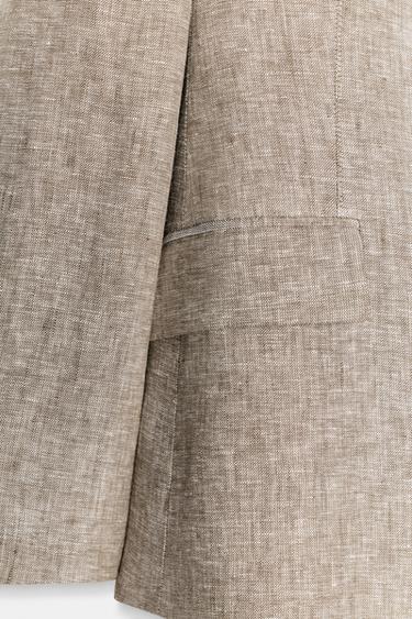 VESTE À ÉPAULETTES 100 % LIN - Sable / Chiné de Zara - Image 7