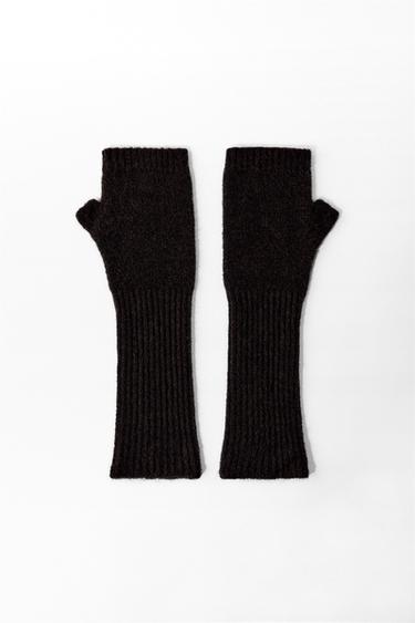MITAINES LONGUES EN MAILLE - Marron de Zara